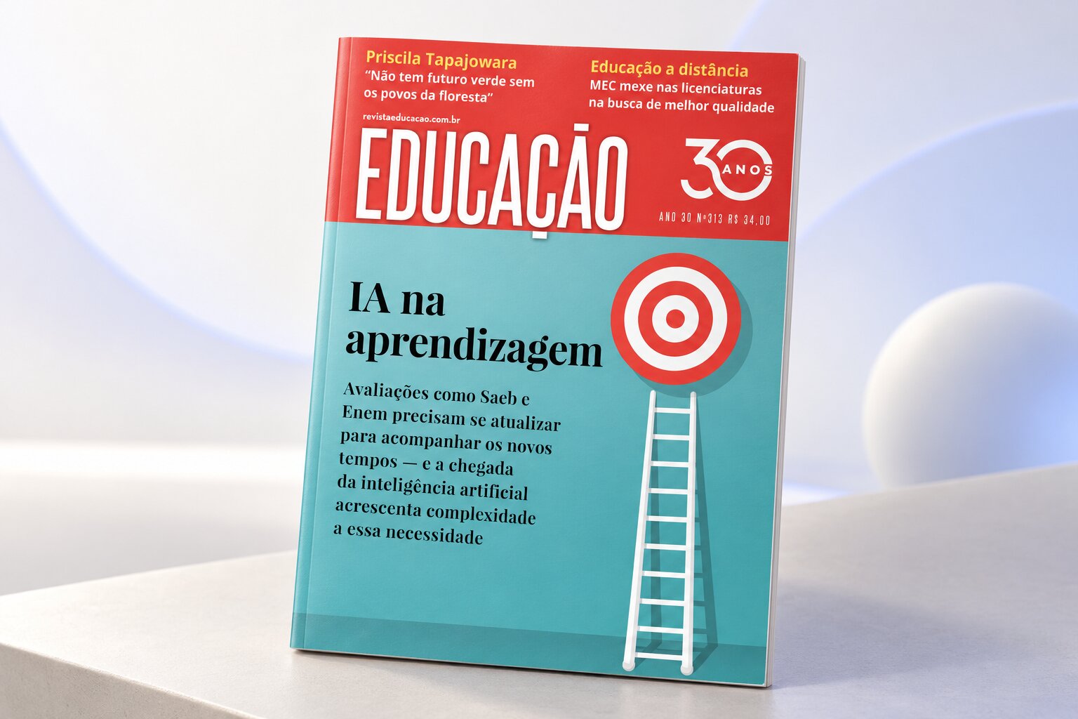 Capa da Revista Educação nº 313 com o tema IA na aprendizagem